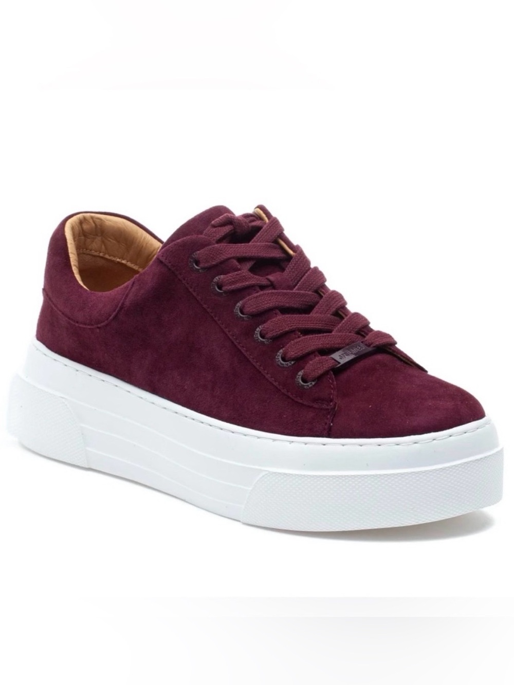 NWT J/SLIDES AMANDA Bordeaux Silk Suede Sneaker